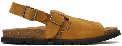 Apc Noe Suede Slingback Sandals In Brown