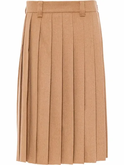 Miu Miu Fully-pleated Skirt In Neutrals