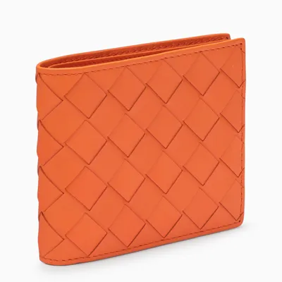 Bottega Veneta Papaya Intercalator Bi-fold Wallet In Orange