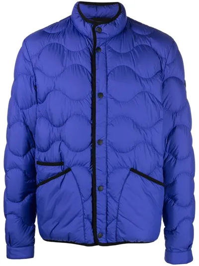 Woolrich Sierra Contrast-trimmed Puffer Jacket In Blue