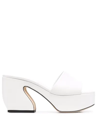 Si Rossi Chunky-platform Mules In White