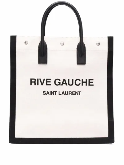 Saint Laurent Rive Gauche Tote Bag In Neutrals