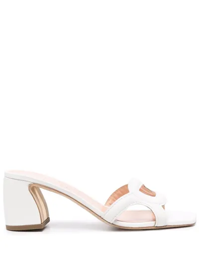 Rupert Sanderson Picarillo Mule Leather Sandals In White Calf