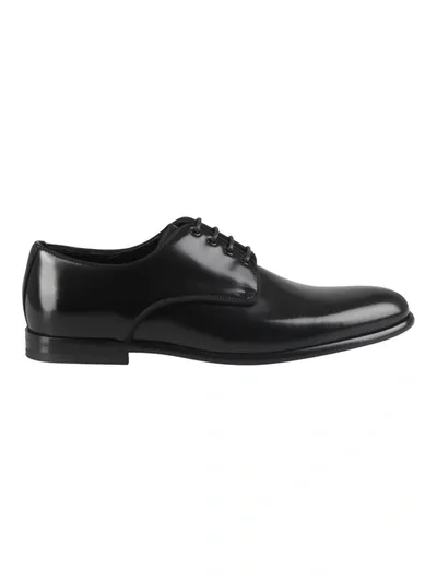 Dolce & Gabbana Black Leather Lace Up Shoes