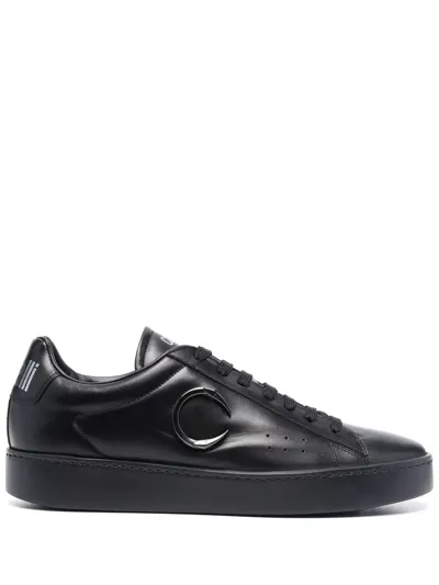 Roberto Cavalli Logo Plaque Low-top Sneakers In Black