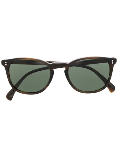 Oliver Peoples Finley Esq. Rectangle Frame Sunglasses In Brown