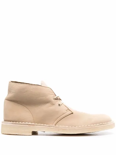 Clarks Originals Ankle Leather Boots In Neutrals