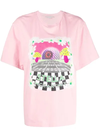 Stella Mccartney Day Tripper Printed Cotton-jersey T-shirt In Pink