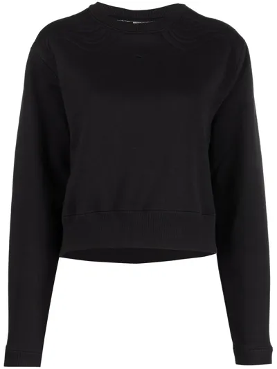 Puma Logo-embroidered Cotton Sweatshirt In Schwarz