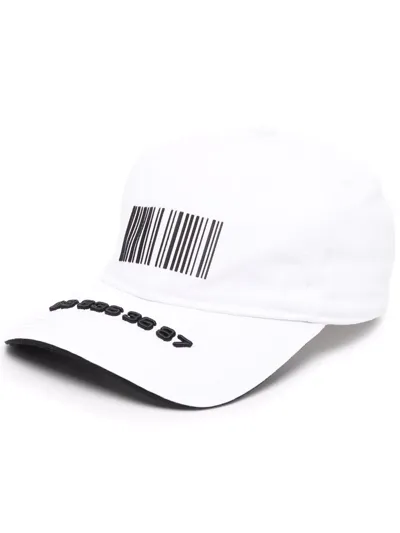 Vtmnts Barcode-print Baseball Cap In White