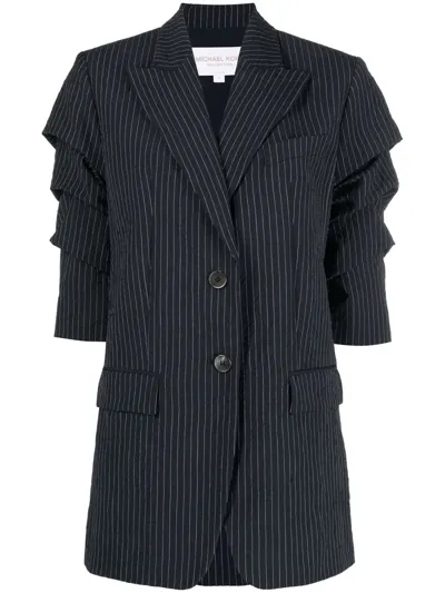 Michael Kors Pinstriped Single-breasted Blazer In Blau