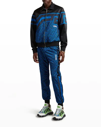 Versace Men's Greca Monogram Track Pants In Multi