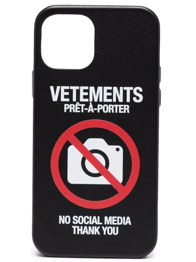 Vetements Logo-print Iphone 12 Pro Max Cover In Black