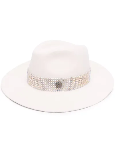 Maison Michel Henrietta Felt Fedora Hat In Nude