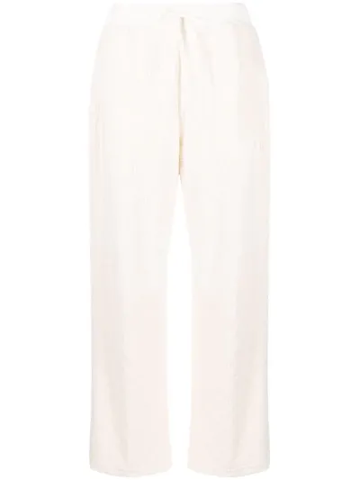 Ambush Monogram-pattern Terrycloth Wide-leg Trousers In Neutrals