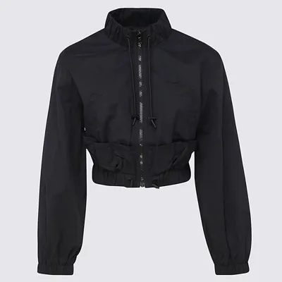 Kenzo Cropped High-neck Shell Jacket In Black