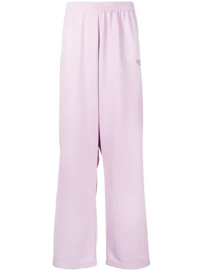 Martine Rose Logo Side-stripe Wide Leg Track Trousers In Purple