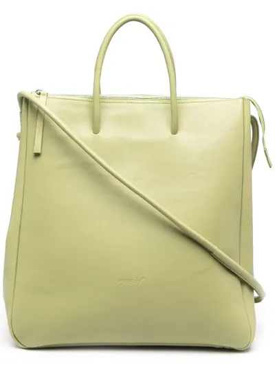 Marsèll Large Leather Tote Bag In Grün