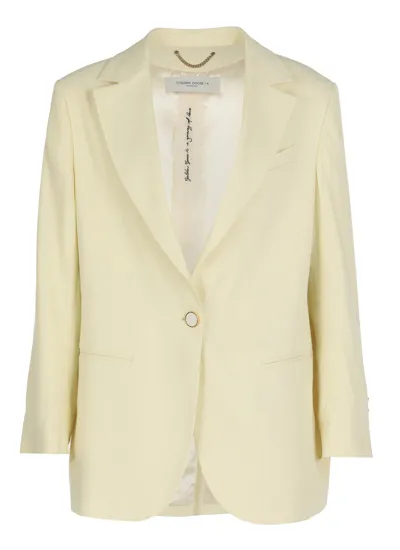 Golden Goose Deluxe Brand Journey Long Sleeved Blazer In Pastel Yellow