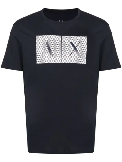 Armani Exchange Logo-print T-shirt In Blau