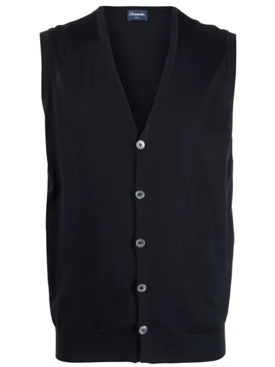 Drumohr Sleeveless V-neck Vest In Black