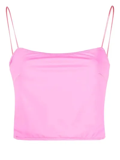 Jacquemus Cropped Square-neck Top In Rosa