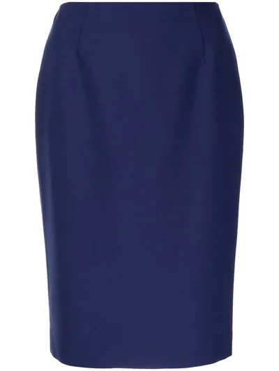 Paule Ka High-waist Knee-length Skirt In Blue