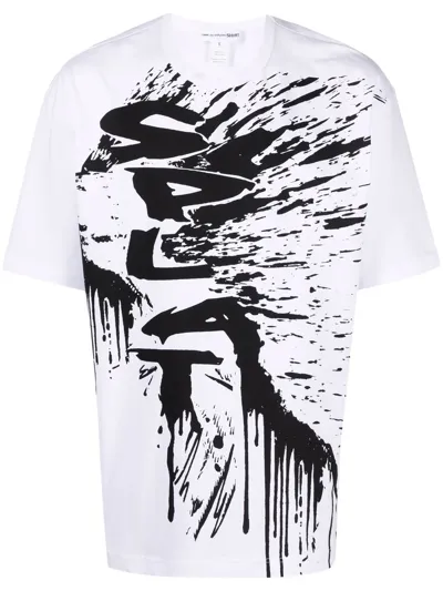 Comme Des Garçons Shirt Christian Marclay Graphic Print T-shirt In White