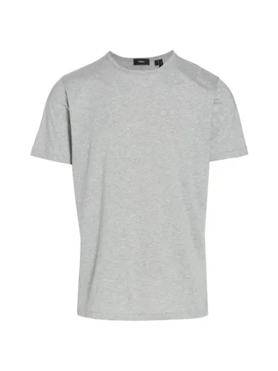 Theory Precise Luxe Cotton T-shirt In Charcoal Heather