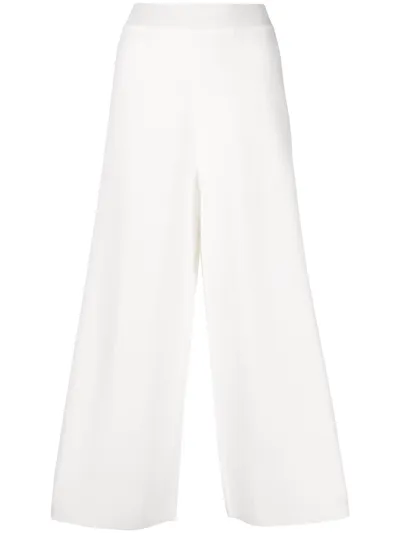 Malo Fine-knit Culottes In Weiss