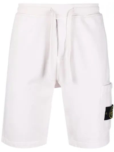 Stone Island Compass Badge Track Shorts In White