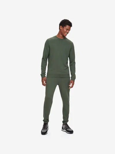 Derek Rose Quinn Cotton And Modal-blend Jersey Sweatshirt In Green