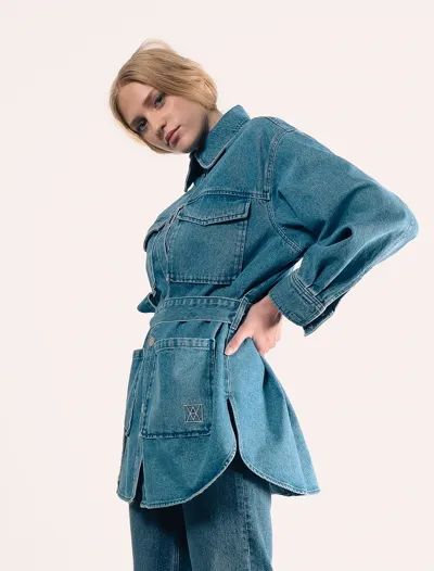 Amendi Isa Denim Jacket In Mid Blue