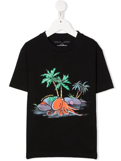 Stella Mccartney Kids' Graphic-print T-shirt In Black