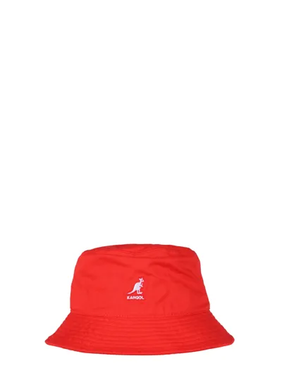 Kangol Bucket Washed Hat In Orange