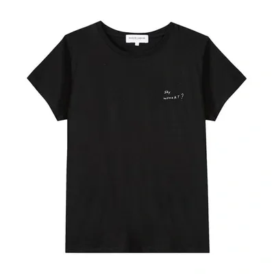 Maison Labiche Saint Mich Say Whaaat Organic Cotton T-shirt In Black