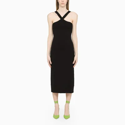 P.a.r.o.s.h Black Knitted Sheath Dress