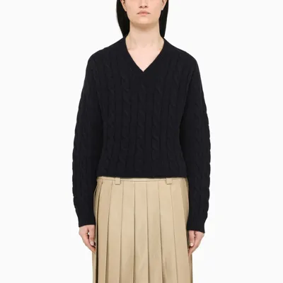 Miu Miu Blue Braid-trim Sweater