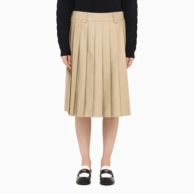 Miu Miu Beige Pleated Long Skirt