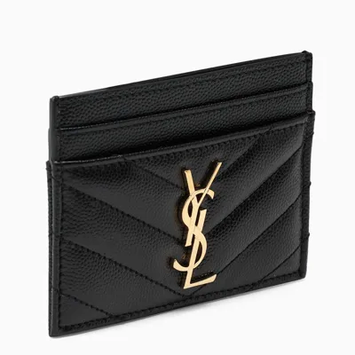 Saint Laurent Black/gold Monogram Credit Card Holder