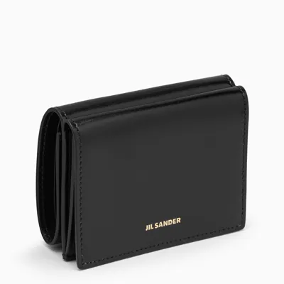 Jil Sander Black Leather Tri-fold Wallet