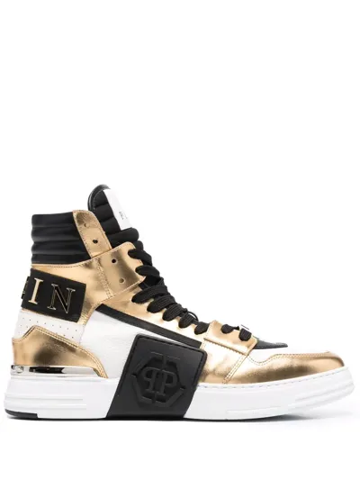 Philipp Plein 'phantom Kick$' High-top Sneakers In Schwarz