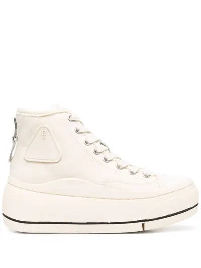 R13 Off-white Kurt High-top Sneakers In Ecru