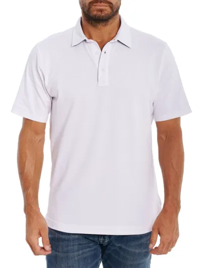 Robert Graham Rossi Short Sleeve Knit Polo Shirt - Exclusive In White