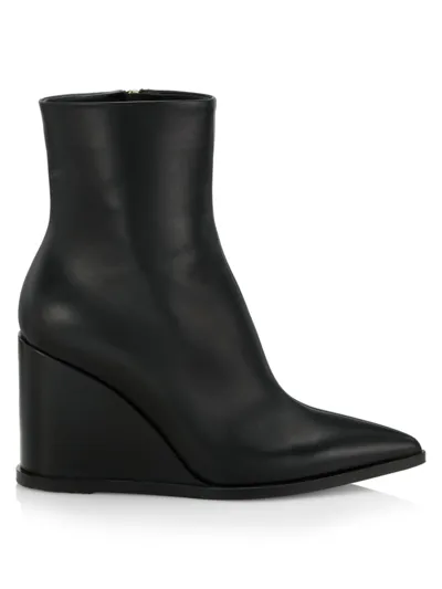 Gianvito Rossi Glove Leather Wedge Boots In Black