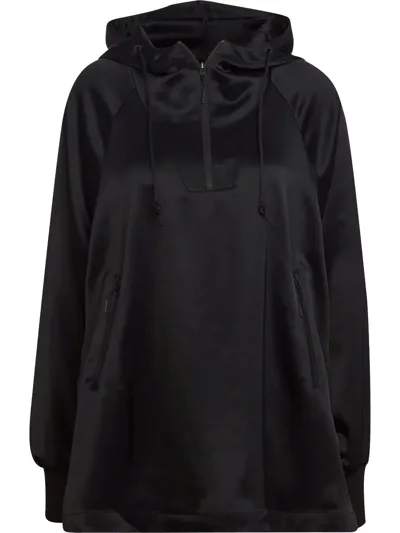 Y-3 Half-zip Draped Hoodie In Black