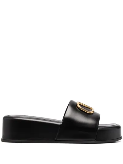 Valentino Garavani Vlogo Signature Platform Slides In Nero