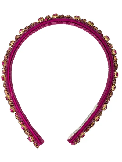 Jennifer Behr Essen Gem-embellished Headband In Rot