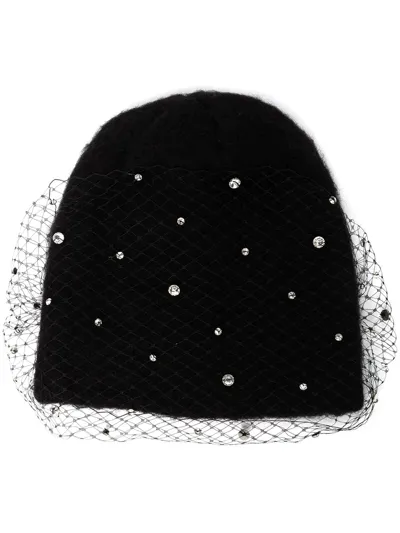 Jennifer Behr Alpaca Wool-blend Embellished Beanie In Black