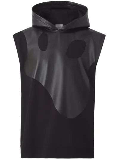 Burberry Monster Print Sleeveless Hoodie In Black